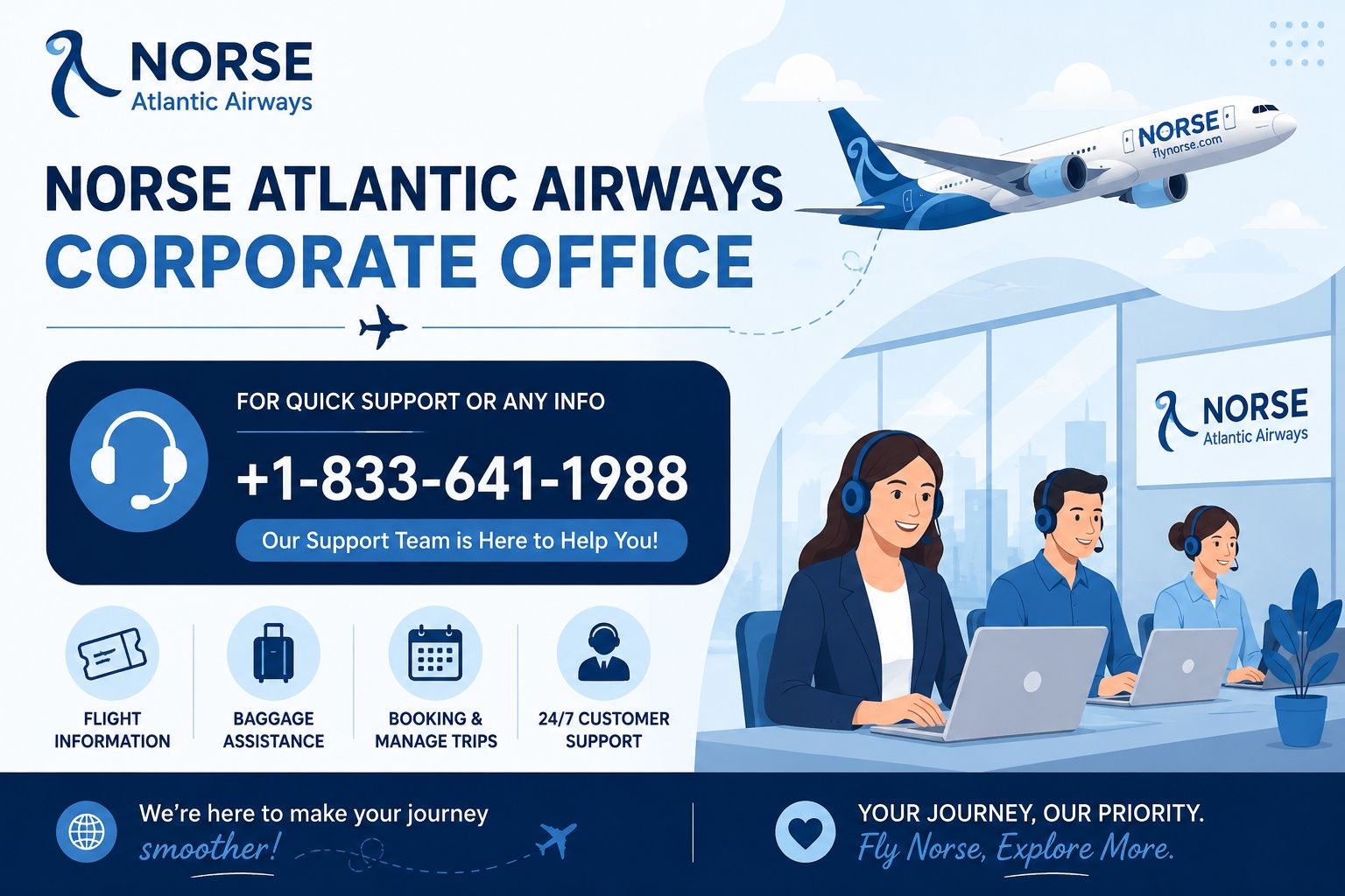 Norse Atlantic Airways Corporate Office +1-833-641-1988
