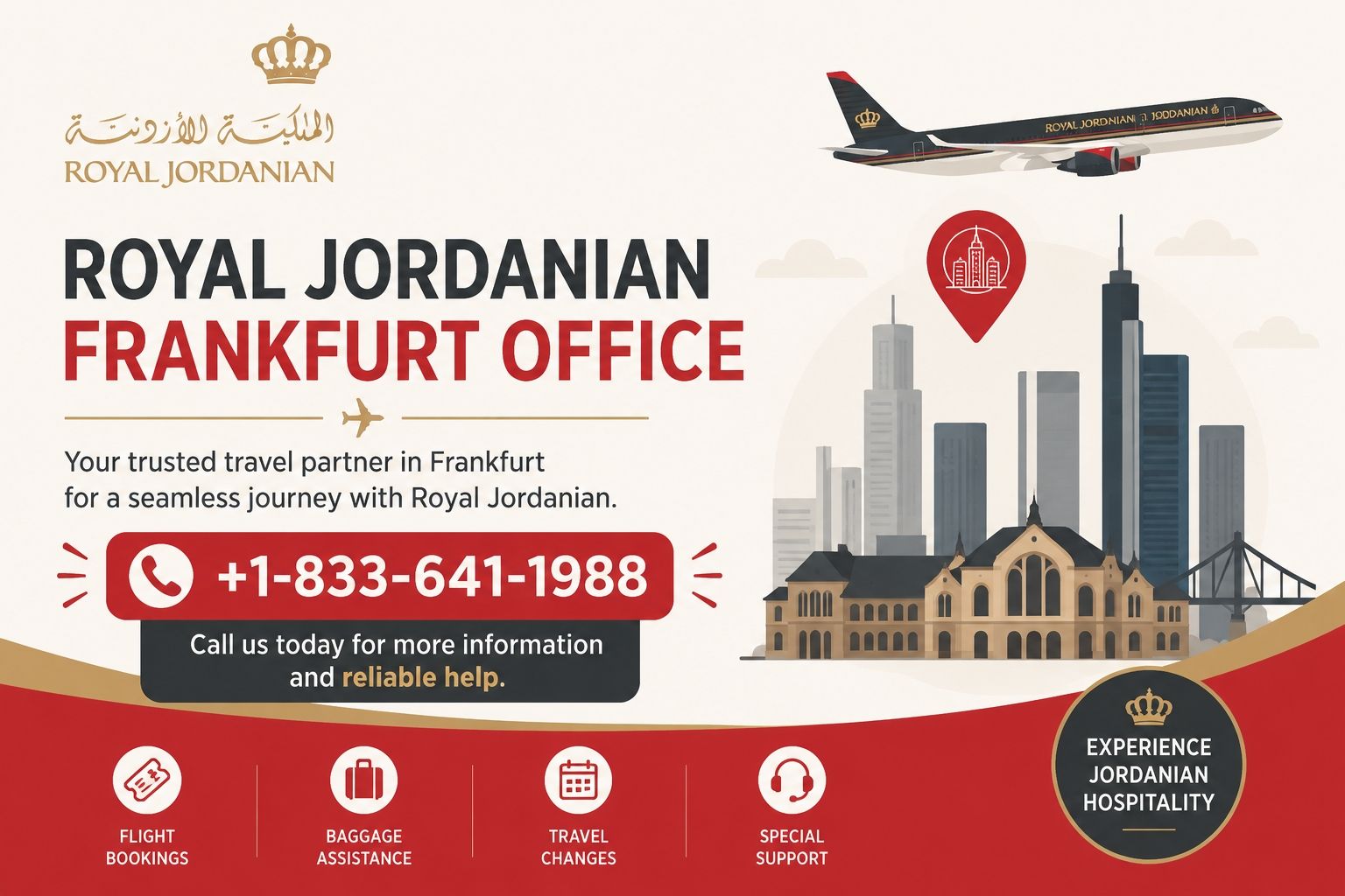 +1-833-641-1988 Royal Jordanian Frankfurt Office