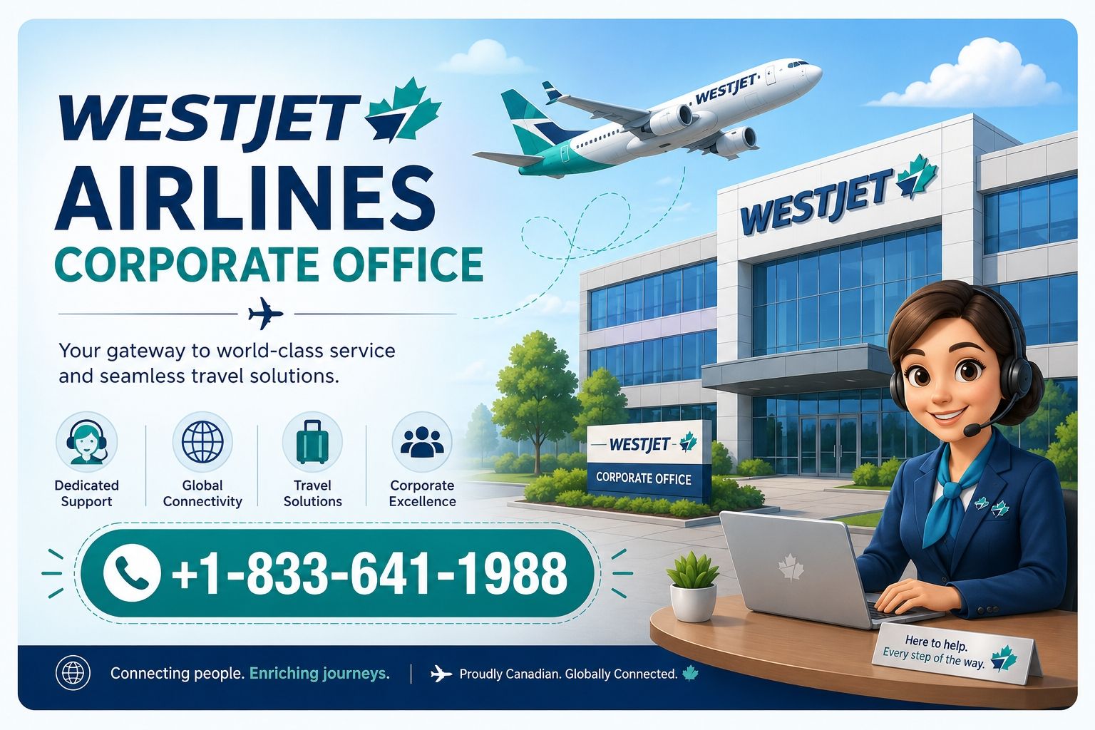 +1-833-641-1988 WestJet Airlines Corporate Office